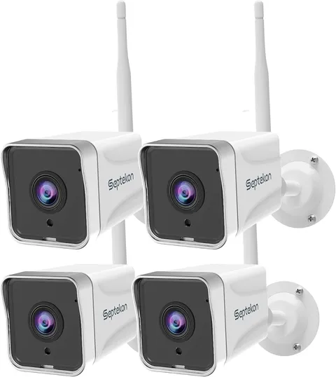 Septekon 4 Pack Outdoor Security Camera 2K，WiFi Cameras for 4 Pack, White 