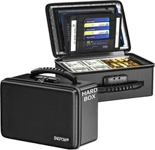 Fireproof Money Box, Small Hard Case Fireproof Box with Fireproof Zipp...