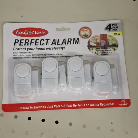 Doohickey Perfect Alarm 4 Pack Wireless Door Alarm 90dB Self Adhesive Battery