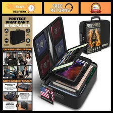 Fireproof Document Box 5200°F - Water Resistant Safe Organizer with Lock, 15"x11