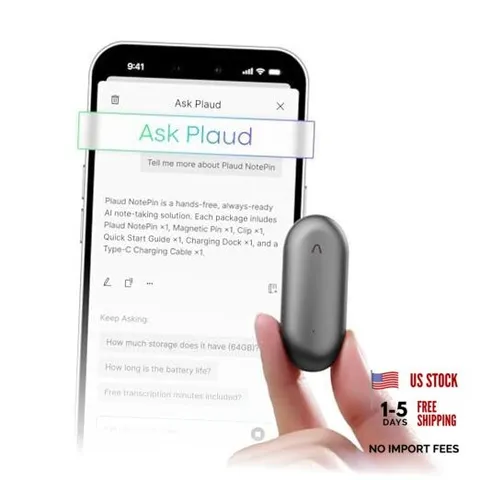 NotePin Voice Recorder, AI Voice Recorder, AI Note Taker, AI Transcribe & Gray