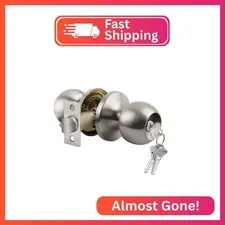 BESTTEN Keyed Entry Door Knob with Lock, Heavy Duty Interior and Exterior Door L