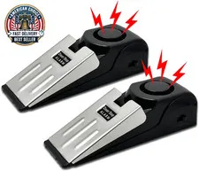 2 Pack Portable Door Stop Alarm, Door Stopper with 120Db Loud Security Alarm, Tr