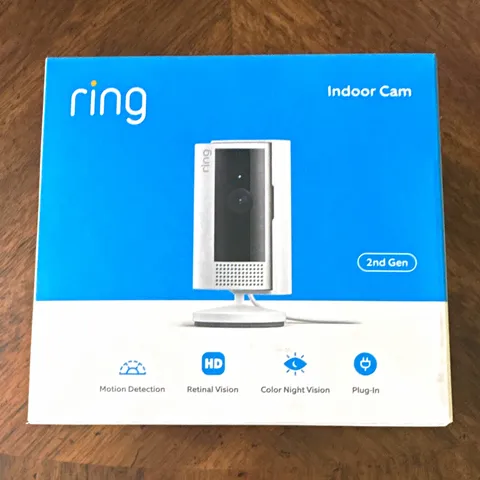 Ring Indoor Cam (2nd Gen) 1080p Wi-Fi Plug-In Indoor White Color Night