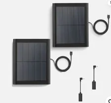 Set of 2 Solar Panel for Ring Security Cameras 5V Weatherproof Adj Angle 13ft