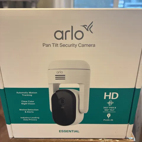 Arlo Ess. Pan Tilt Sec. 1080p HD 2025 Release Wired Plug-In Power Outdoor Camera