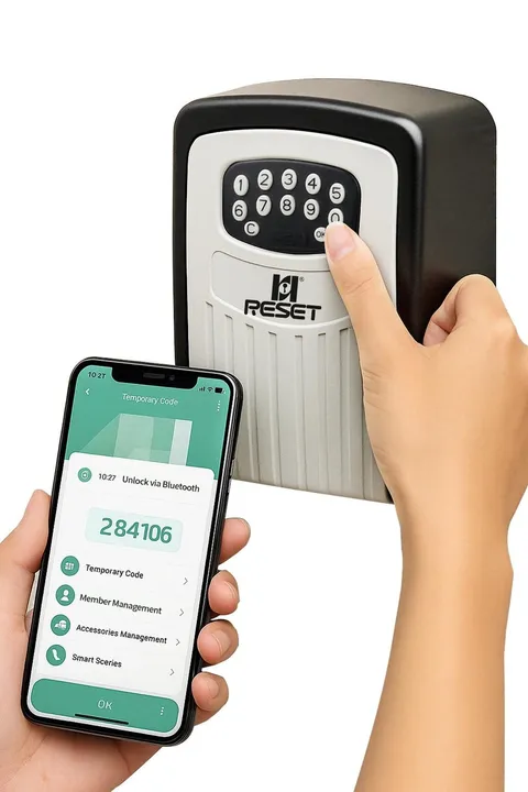 RESET-104 Bluetooth Key Lock Box with Code, Wall Mount, Backlit Keypad | Wall...