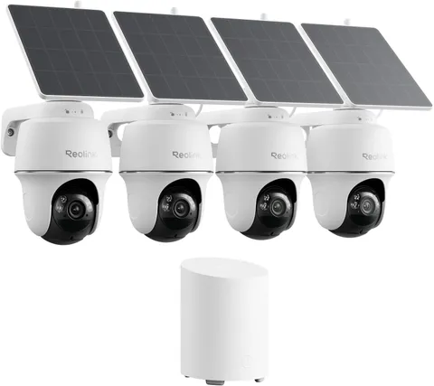 REOLINK 360° PT Solar Security Cameras Wireless Outdoor System 4 Pack New!!!
