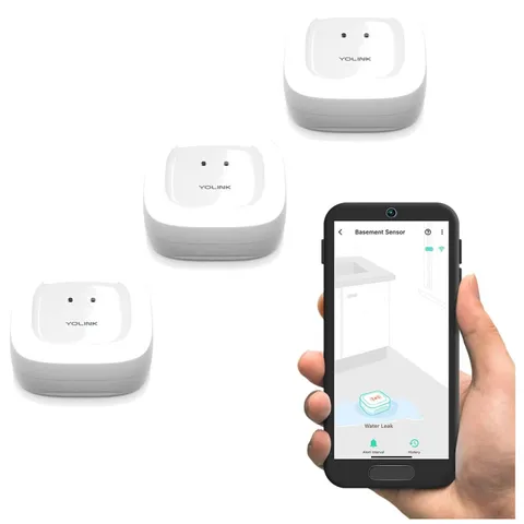 Long Range Water Leak Sensor 3-Pack with Notifications