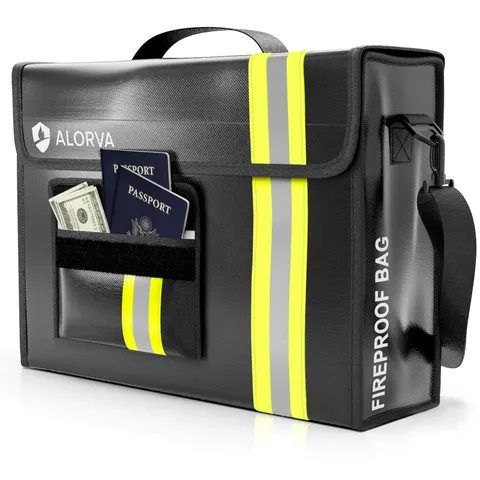 Upgraded Fireproof & Waterproof Document Bag – Lockable 17”x 12”x 5” with Wal...