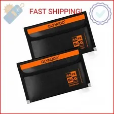 Fireproof Money Bag for Cash (2 Pack, 8x5"), Waterproof Document Pouch for Trave