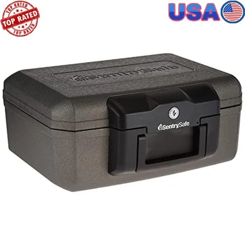 Fireproof Safe W/ Key Lock Documents & Valuables Portable Security Box Durable
