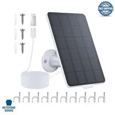 3W Solar Panel Charger for Battery Security Cameras - Waterproof, Adjustable ...