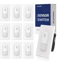 ELEGRP 10-Pack Occupancy Motion Sensor Light Switch PIR Auto On/Off Wall Switch