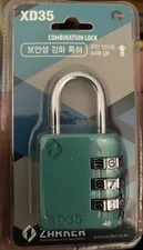 ZARKER XD35 Padlock- 3 Digit Combination Lock for Gym, Sports, School   Blue