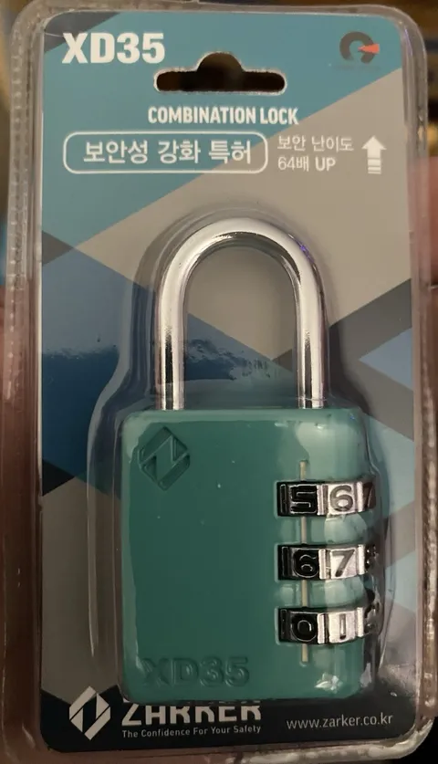 ZARKER XD35 Padlock- 3 Digit Combination Lock for Gym, Sports, School   Blue