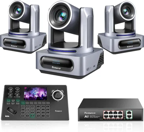 4K NDI PTZ Camera Bundle/Kit - 3-Pack 20X AI Tracking Cameras (SDI/LAN/HDMI/USB3
