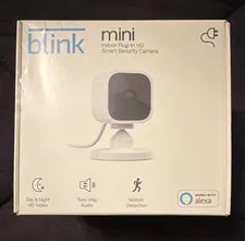 Blink Mini HD Wi-Fi Indoor Security Camera White Motion Detect Two-Way Audio