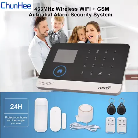 Chunhee 4G GSM Alarm System Wireless WIFI Tuya Sensor Kit Home Security Alarm
