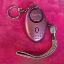 Taiker Personal Attack Alarm Keychain Purple with Keyring, Lanyard, Flash Light
