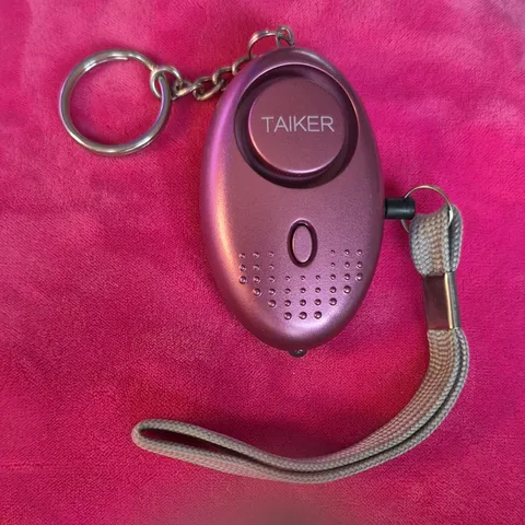 Taiker Personal Attack Alarm Keychain Purple with Keyring, Lanyard, Flash Light