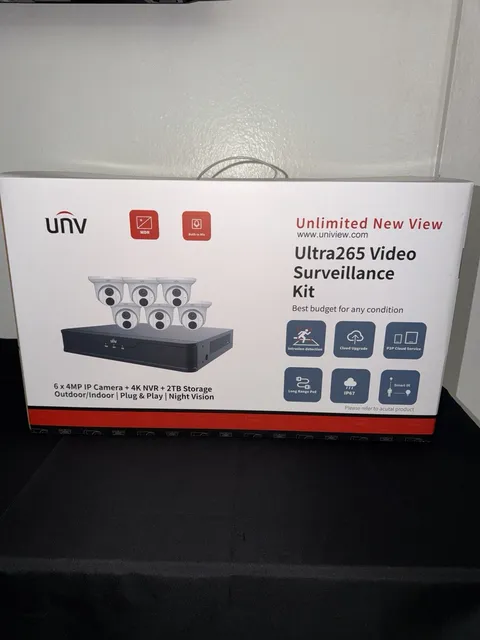 UNV Ultra265 6 Camera 4K IP Surveillance Kit, Night Vision, PoE, 2TB