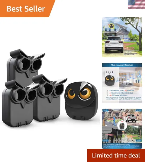 Driveway Alarm- 1/2 Mile Long Range Motion Sensor- 1 Receiver+3 Sensors | Wir...