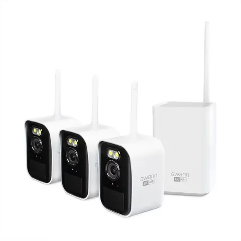 Swann MaxRanger4K Mini Wireless NVR Security Camera System 3-Pack NEW & Sealed