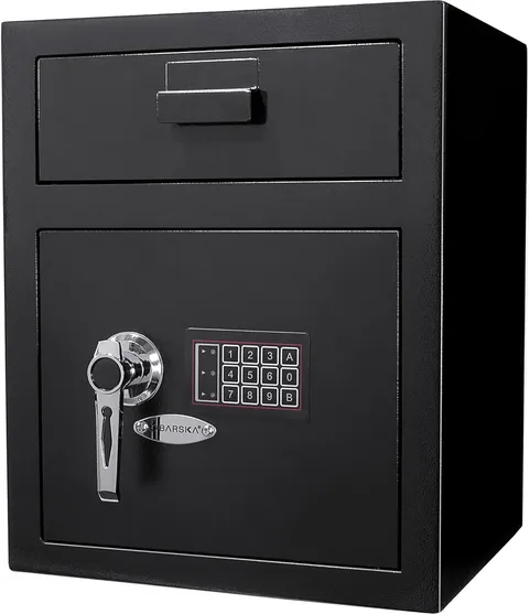 Secure Digital Safe with Drop Slot - Solid Steel Lock Box for Home & Office