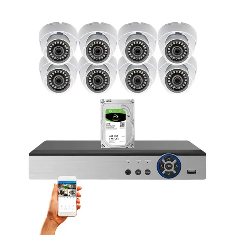 Evertec 16 Channel h265 DVR 8x 1080p Day Night V CCTV Security Camera System 2TB