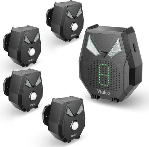 Solar Driveway Alarm Wireless Outside Weatherproof 1/3 Mile Long Range, Outdo...