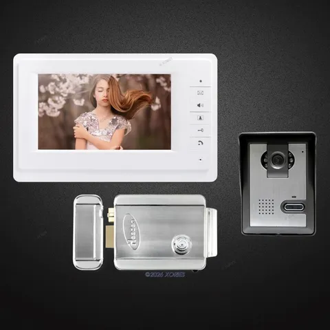 7inch Wired Video Door Entry Security Intercom Electric Lock with Keys Included