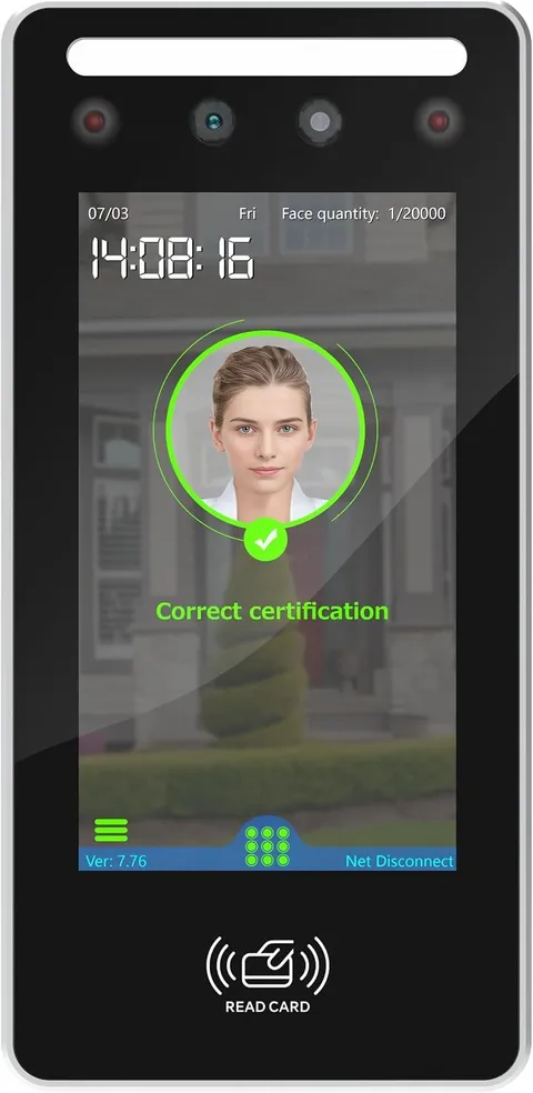 Facial Recognition Door Access Control Terminal Time Attendance 5" Touchscreen