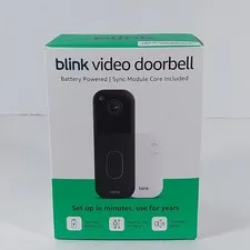 Blink Video Doorbell with Sync Module Core, Battery, Head-to-Toe HD View Black