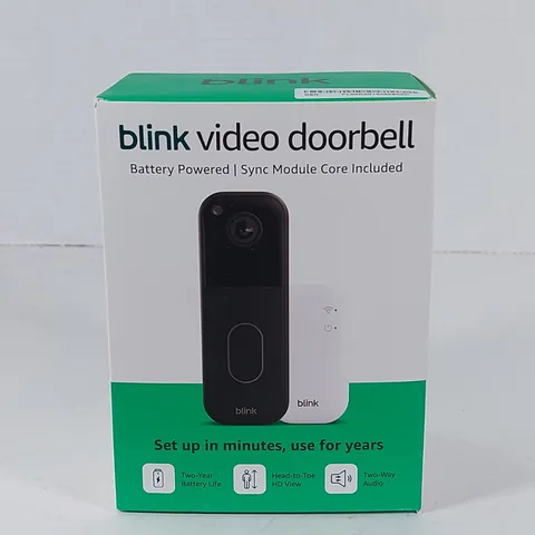 Blink Video Doorbell with Sync Module Core, Battery, Head-to-Toe HD View Black