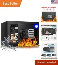 1.3 Cuft Digital Safe Box with Alarm & Removable Shelf - Home Security Solution