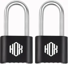 4 Digit Combination Lock, Heavy Duty Outdoor Padlock, 2-Pack
