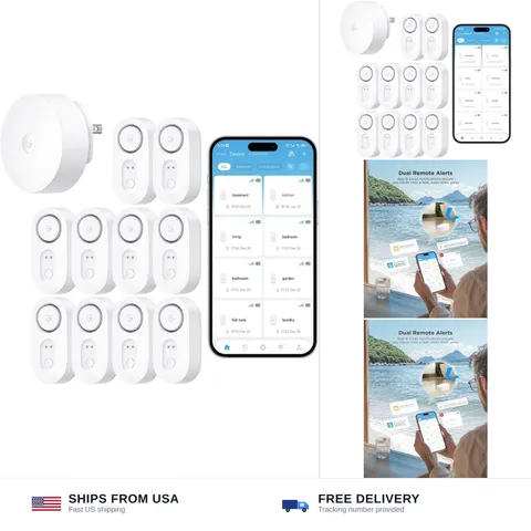 GoveeLife WiFi Water Leak Detector for Home Bundle with sub-Device with 105dB...