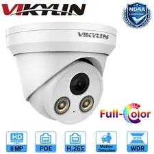 VIKYLIN 8MP 4K PoE IP Security Camera Turret Full Color Outdoor Motion Detection