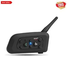 V6 Pro 2-Way Motorcycle Intercom - 1200M Range, Noise Cancellation, Waterproof