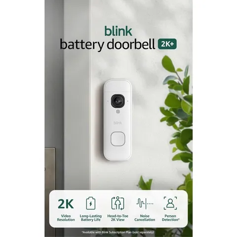 Battery Doorbell 2K+ (newest model) — Wireless video doorbell, 2K resolution,