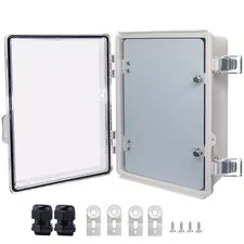 IP67 Waterproof Junction Box with Inner Door, ABS 11.4"x7.5"x5.5" PRO, Clear