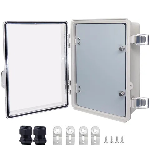 IP67 Waterproof Junction Box with Inner Door, ABS 11.4"x7.5"x5.5" PRO, Clear