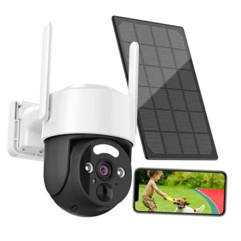 2K Solar Security Cameras Wireless Outdoor, Pan Tilt 360° WiFi Camera for Home