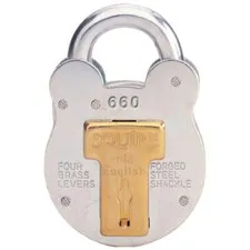 Squire 660 / Ka Pes8 660KA Antique English Lock with Steel Case 64mm Key