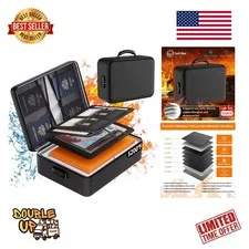 Soft 5200°F Fireproof & Waterproof Document Organizer with Lock | 8 Compartments