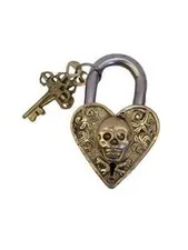 Vintage Style Handmade Heart Shape Brass Padlock With keys Working Functional