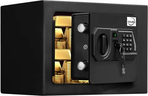 Safe Box 0.23 Cubic Feet Electronic Digital Security Box Keypad Lock Box Cabinet