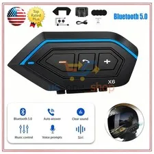 Bluetooth 5.0 Motorcycle Helmet Headset Wireless Motorbike Hands-free Waterproof