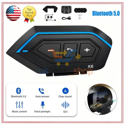 Bluetooth 5.0 Motorcycle Helmet Headset Wireless Motorbike Hands-free Waterproof